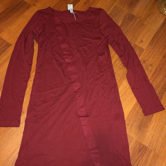 Bench Snap Asymmetrical Long Sleeve Dress - Picture 2 of 7